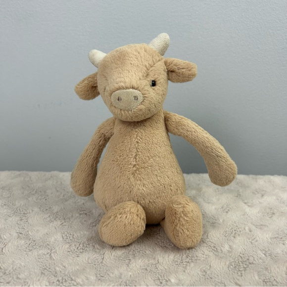 Jellycat Other - Jellycat Bashful Cow Plush Stuffed Animal Toy Tan Bull Calf Small 8" Lovey